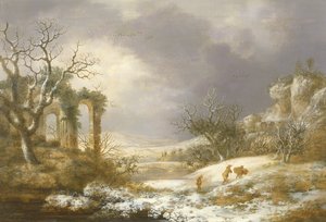 Winterlandschap, c.1750-60 door George Smith